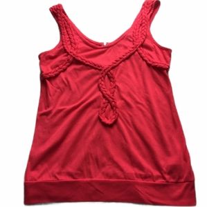 BOGO EUC AKIRA Bohemian Braided Embellished Zipper-Back Thick Tank Top